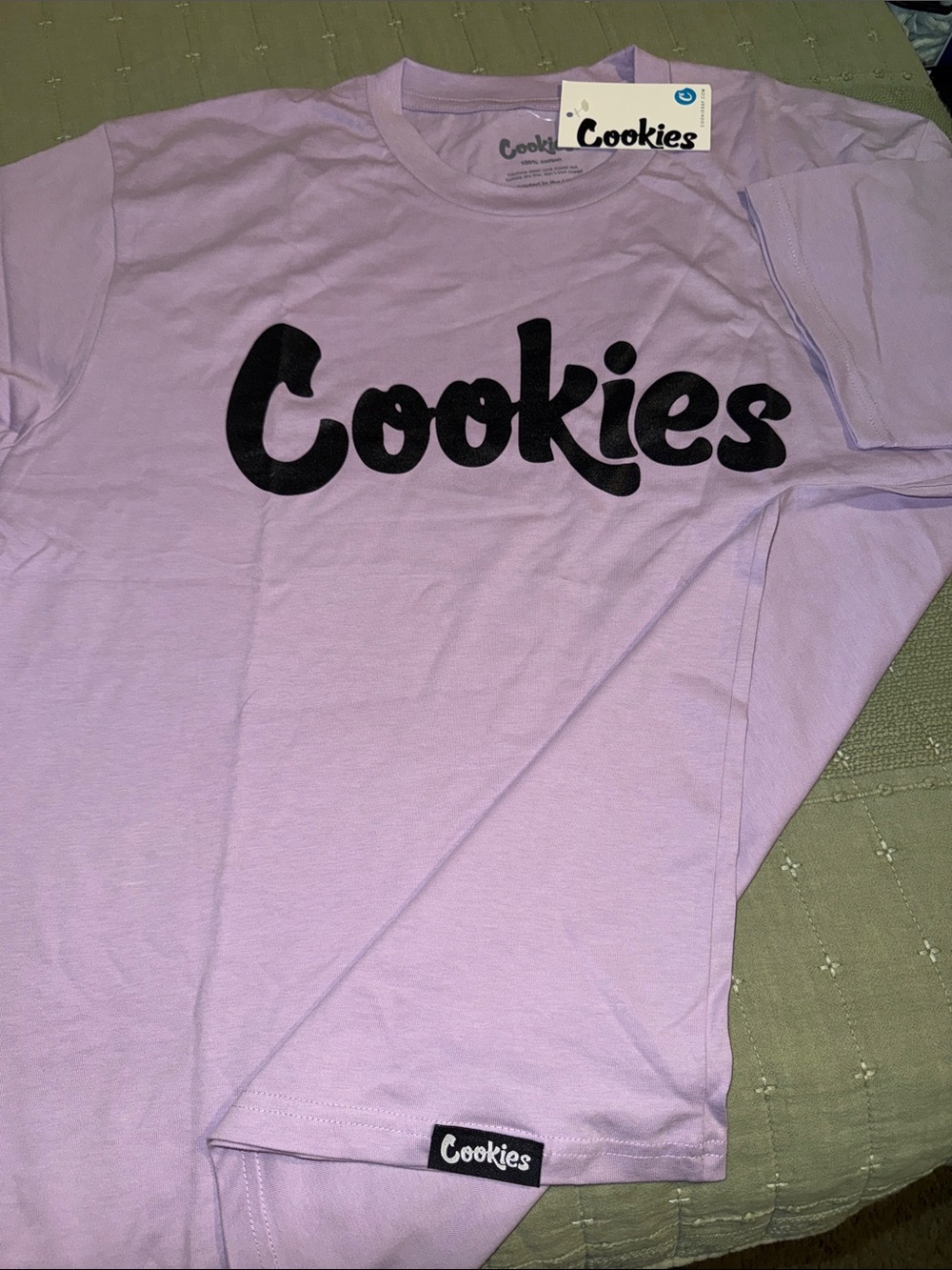 Cookies men’s purple T-Shirt with black Logo size XL NWT
